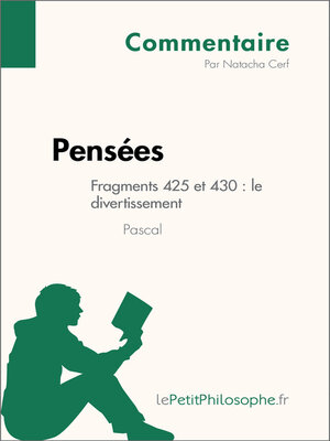 cover image of Pensées de Pascal--Fragments 425 et 430
